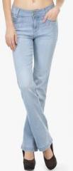 Xpose Light Blue Embroidered Mid Rise Regular Fit Jeans women
