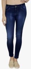 Xpose Navy Blue Solid Regular Fit Jeans women