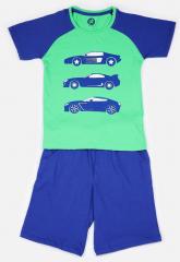 Yk Blue & Green T shirt with Shorts boys