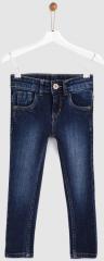 Yk Blue Regular Fit Mid Rise Clean Look Jeans girls