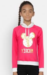 Yk Disney Pink & Grey Colourblocked Hooded Sweatshirt girls