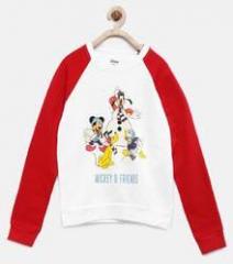 Yk Disney White Printed Sweatshirt boys