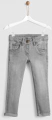 Yk Grey Regular Fit Mid Rise Clean Look Stretchable Jeans girls