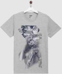 Yk Justice League Grey Printed Round Neck T Shirt boys