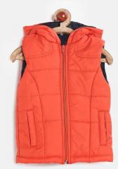 Yk Orange Solid Winter Jacket girls