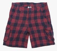 Yk Red Checked Shorts boys