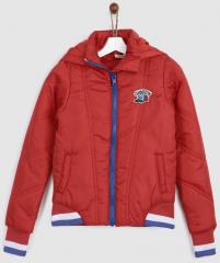 Yk Red Solid Puffer Jacket boys