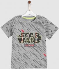 Yk Star Wars Grey Printed Round Neck T Shirt boys