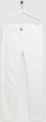 Yk White Regular Fit Mid Rise Clean Look Stretchable Jeans girls