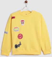 Yk Yellow Applique Detail Sweatshirt girls