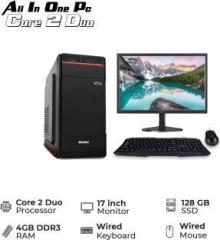 Brozzo C2D/R4/128SSD/M17 Core 2 Duo 4 GB DDR3/128 GB SSD/Windows 7 Ultimate/15 Inch Screen/ALLINONE PC 17 INCH MONITOR BR1708 128 GB SSD WIRED KEYBOARD MOUSE with MS Office