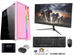 Zoonis Gaming Desktops PC with 2GB Graphics Card Core i5 8 GB DDR3/500 GB/256 GB SSD/Windows 10 Pro/8 GB/21.5 Inch Screen/Gaming Pc/Pink 01 with MS Office