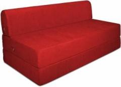 Aart Store 4X6 Feet One Seater Sofa Cum Bed High Density Foam Red Color Single Sofa Bed