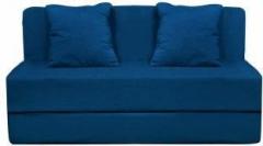 Aart Store 4X6 Sofa Cums Bed Two Seater With Two Cushion Blue Color Single Sofa Bed