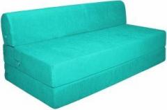 Aart Store 6X6 Feet Three Seater Sofa Cum Bed High Density Foam Sky Blue Color Single Sofa Bed