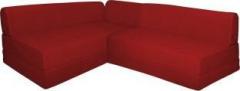 Aart Store L Shape Four Seater Sofa Cums Bed Red Color Perfect For Guest Double Sofa Bed