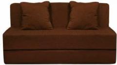 Aart Store Sofa Cum Be Three Seater 5x6 Feet with Washable Cover and Two Pillows Brown Color Single Sofa Bed