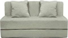 Aart Store Sofa Cum Bed 4x6 Feet Two Seater with Washable Cover and Two Pillows Silver Color Single Sofa Bed