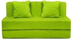 Aart Store Sofa Cum Bed 6x6 Feet Three Seater with Washable Cover and Two Pillows Green Color Single Sofa Bed
