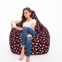 Aart Store XXXL Classic Canvas Digital Printed Cover Teardrop Bean Bag With Bean Filling