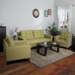 Aasandah Fabric 3 + 1 + 1 Green Sofa Set