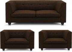 Adorn Homez Modern Fabric 2 + 1 + 1 Brown Sofa Set