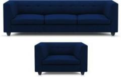 Adorn Homez Modern Fabric 3 + 1 Navy Blue Sofa Set