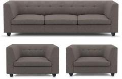 Adorn Homez Modern Fabric 3 + 1 + 1 Grey Sofa Set