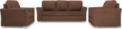 Adorn India Alexia Fabric 3 + 1 + 1 Brown Sofa Set