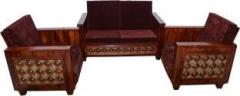 Advika Handicraft Antique Sheesham Solid Wood Brass Bakhra Sofa Set Wooden Sofa Set Fabric 2 + 1 + 1 Sofa Set