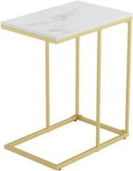 Akifi Craft C Shaped Marble Sofa End Table, Side Table, Coffee Tray Table Metal End Table