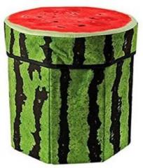 Akr 3D CUTE CARTOON WATERMELON FOLDING STORAGE ORGANIZER CUM STOOL WITH INNER INFLATABLE STOOL PLUS AIR FILLED SOFT COMFORT SEAT WITH PUMP Living & Bedroom Stool