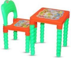 Akshat DETACHABLE GREEN & RED TABLE CHAIR SET FOR KIDS Plastic Desk Chair