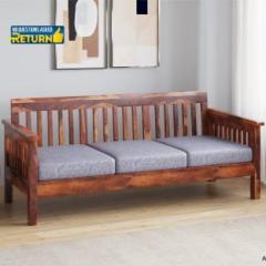 Allie Wood Fabric 3 Seater Sofa