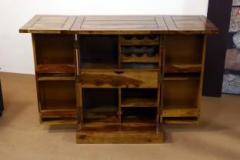 Allie Wood Sheesham Wood Bar Cabinet Rack for Home Solid Wood Bar Cabinet