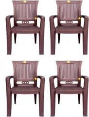 Anmol Moulded Crown Platinum Chair For Home and Office pack of 4 size large Plastic Outdoor Chair