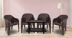 Anmol moulded Star 3D set of 4 chairs and 1 table Plastic 4 Seater Dining Set