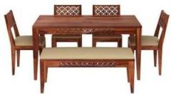 Aprodz Solid Wood 6 Seater Dining Set