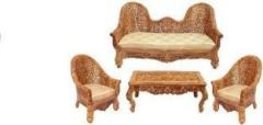 Arman Art & Craft wooden carved sofa set Fabric 3 + 2 + 1 Sofa Set