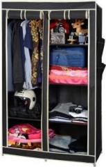 Arsh AW06 Black High Capacity Upto 70Kgs Carbon Steel Polyester Collapsible Wardrobe