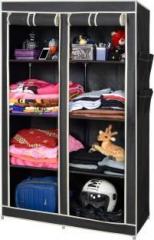 Arsh AW08 Black High Capacity Upto 70Kgs Carbon Steel Polyester Collapsible Wardrobe