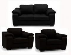 Artikle Leatherette 2 + 1 + 1 Black Sofa Set