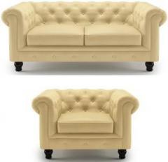 Artikle Leatherette 2 + 1 + 1 Cream Sofa Set