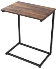 Ascent Homes Metal Base and Wooden top C Shaped Side Table for Home Decor Tables, Coffee Table, Living Room Black Metal Side Table