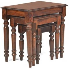 @Home Arena Set of Three Nesting Tables in Walnut Finish