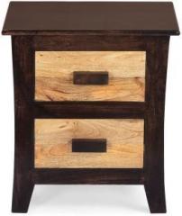 @home By Nilkamal Edge Solid Wood Bedside Table