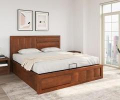 @home By Nilkamal Gladiator Solid Wood King Hydraulic Bed