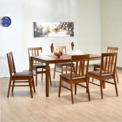 @home By Nilkamal Leaf Solid Wood 6 Seater Dining Set