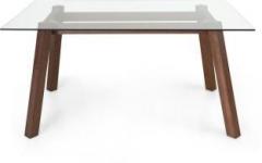 @home By Nilkamal Verito Glass 6 Seater Dining Table
