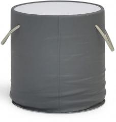 @home Contessa Side Table with Glass Top in Grey Colour